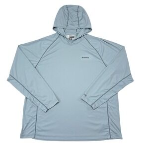 SIMMS Fishing Hoodie Size XL Insect Shield Solarflex Blue Sweatshirt Outdoors